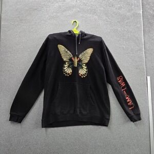 21 Savage Men Hoodie XL Black I Am I Was Tour Fleece Butterfly‎ Logo Full Zip